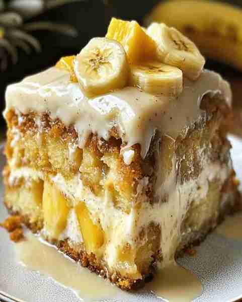 Easy Banana Pineapple Hummingbird Cake with Luscious Cream Cheese Frosting Ingredients: 2 cups all-p...