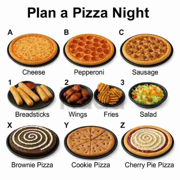 Cheese pizza,wings and cookie pizza , comments 👇👇⬇️ Cheese Pizza: A classic comfort food featurin...