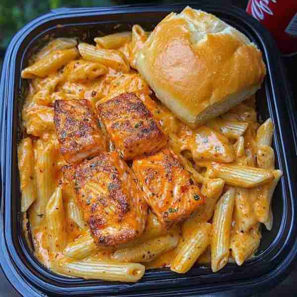Cajun Salmon Pasta with Roll Biscuits : Ingredients: For the Cajun Salmon: 2 salmon fillets (skinles...