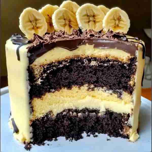 💕😋Double Chocolate Banana Layer Cake😋💕 Ingredients: For the Chocolate Banana Cake: 3 ripe banana...