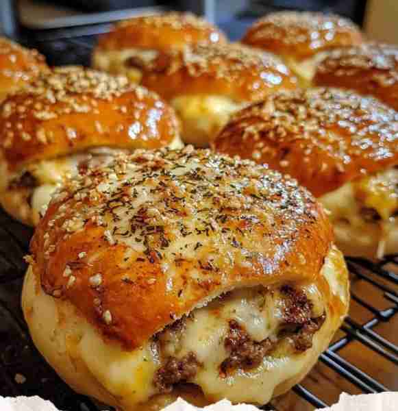 Garlic Parmesan Cheeseburger Bombs 🧀🍔😋 𝐈𝐧𝐠𝐫𝐞𝐝𝐢𝐞𝐧𝐭𝐬: 1 pound ground beef 1 small onion, finely dic...
