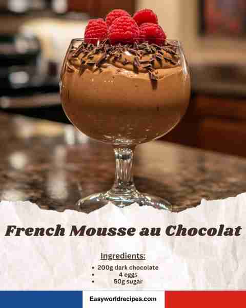 🇫🇷 Classic Mousse au Chocolat (French Chocolate Mousse) 🍫 Light, airy, and decadently rich—this tim...