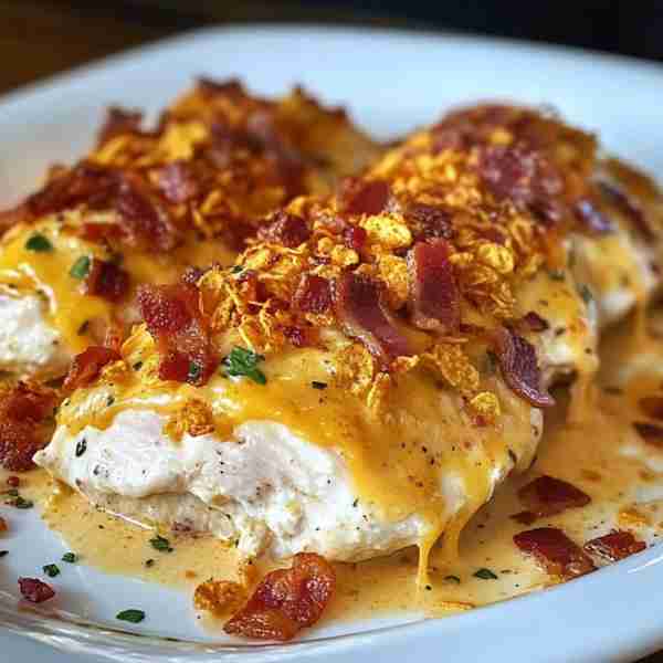 Cream Cheese and Bacon Stuffed Doritos Chicken 🥳 A delicious twist on chicken that everyone will lo...