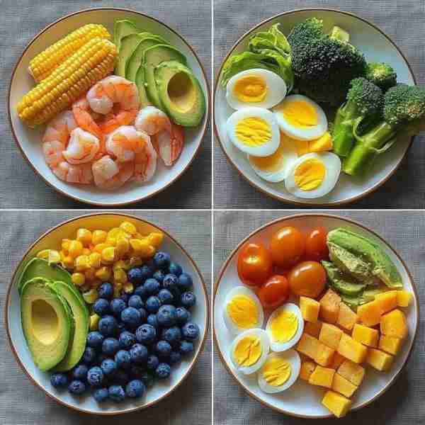 1️⃣ Shrimp & Avocado Plate Ingredients: 🍤 Shrimp (boiled or steamed) 🌽 Corn on the cob 🥑 Avocado...