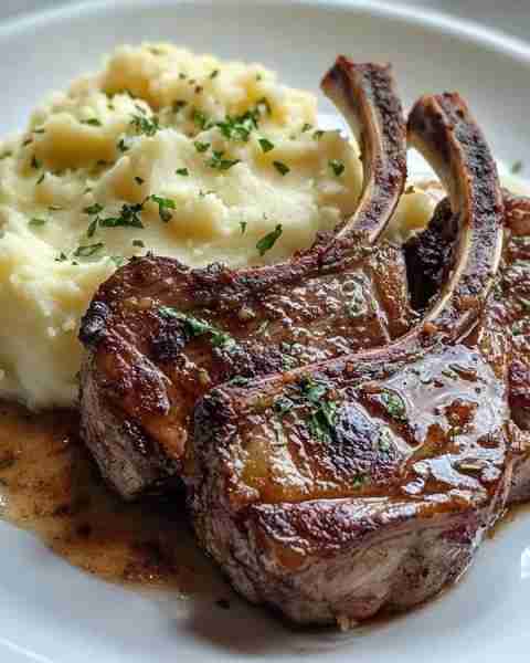 WOULD YOU EAT THIS GLAZED LAMB CHOPS WITH MASHED POTATOES 🍖🥔✨ Ingredients: For the Lamb Chops: 4-...