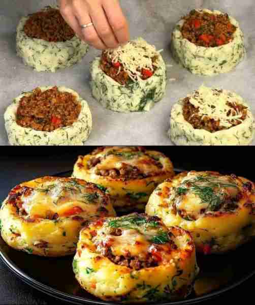 Stuffed Mashed Potato Nests - Simple and delicious recipe Ingredients for Stuffed Mashed Potato Nest...