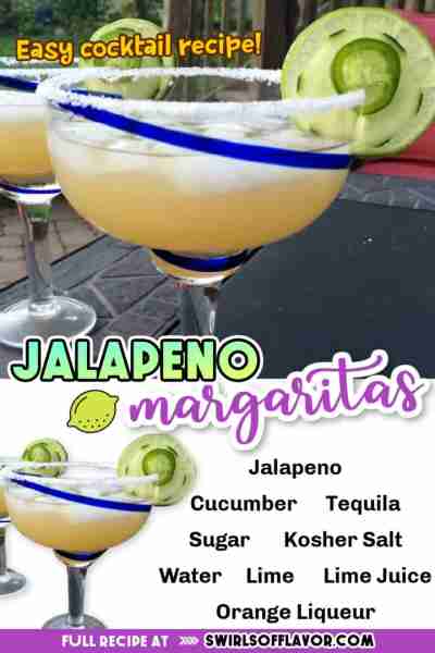 Jalapeno Cucumber Margaritas are a twist on the classic margarita cocktail. Spicy jalapenos and refr...