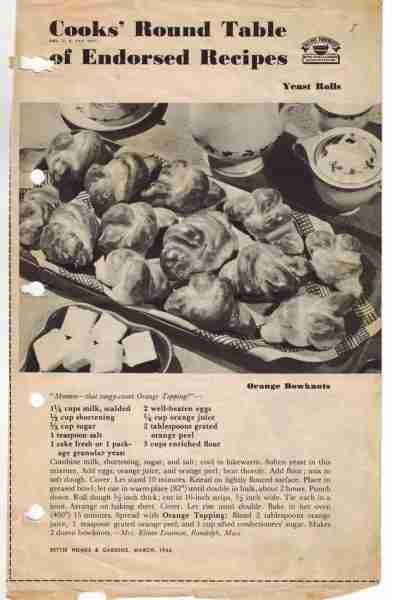 Cook's Round Table 1946 #betterhomesandgardens #vintagerecipes #yeastrolls