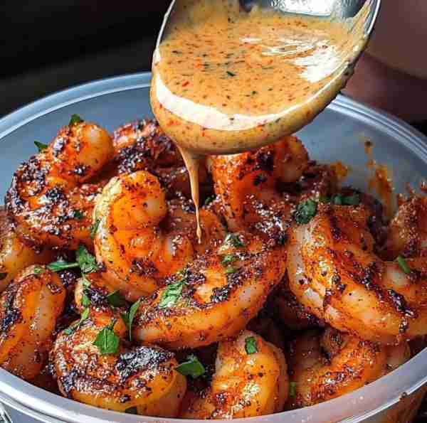 🔥 Crispy Cajun Shrimp with Creamy Sauce 🍤 A spicy, smoky, and crispy shrimp dish paired with a coo...
