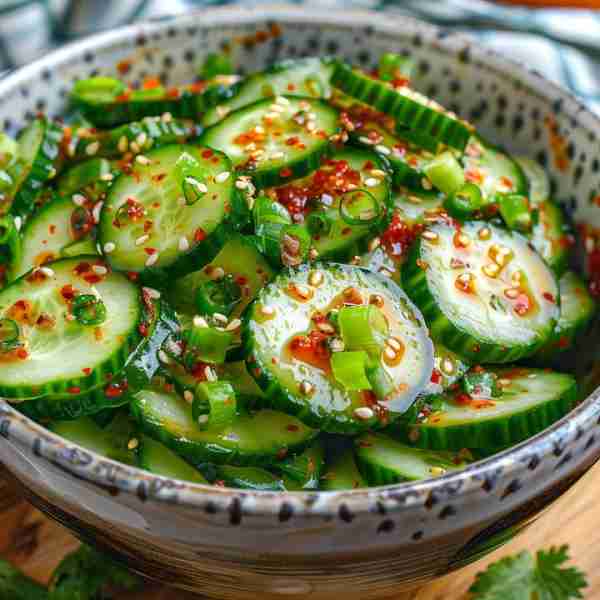 🥒🌶️🥒🌶️🥒 Spicy Korean Cucumber Salad 🥒🌶️🥒🌶️🥒 Ingredients: Cucumbers: 2 medium, thinly sliced Sa...