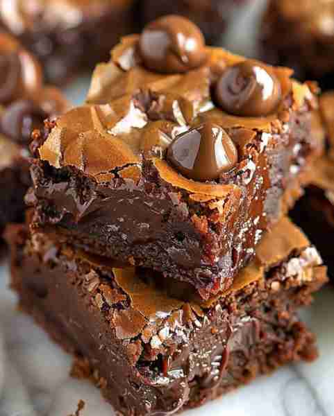 Decadent Double Chocolate Fudge Brownies 🍫🤤 Ingredients: 1 cup unsalted butter 1 cup granulated su...