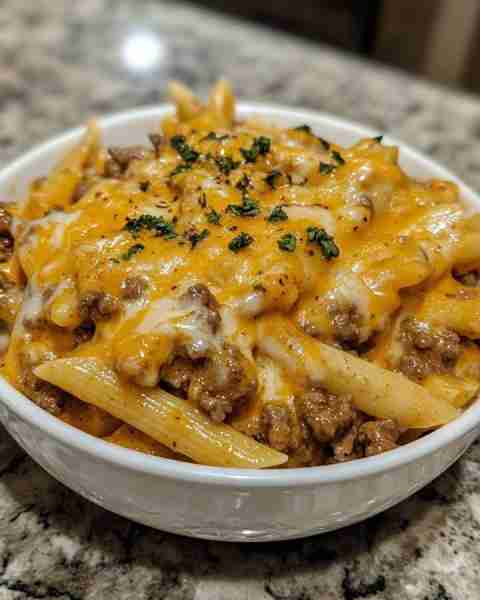 One-Pot Beef and Cheddar cajun Pasta Ingredients: 1 lb ground beef 1 medium onion, chopped 1 bell pe...