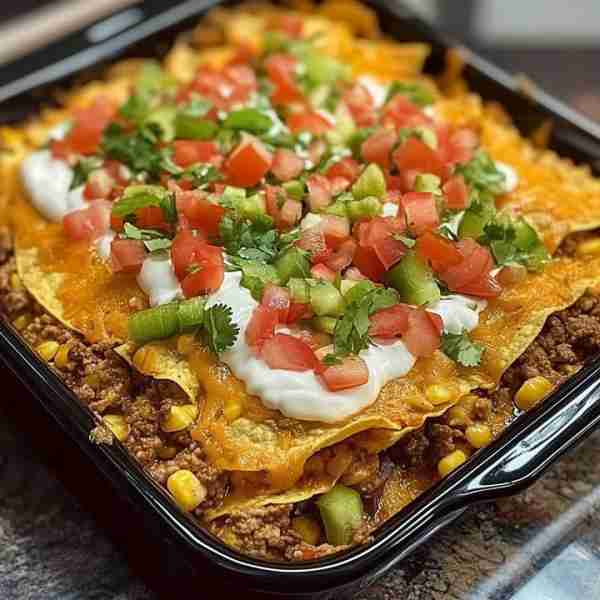 🥳 Walking Taco Casserole 🥳 Turn taco night into a fun, easy, and delicious experience with this Wa...