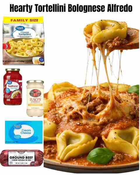 ✨ Hearty Tortellini Bolognese Alfredo ✨ What Makes It Irresistible? This decadent mashup combines...