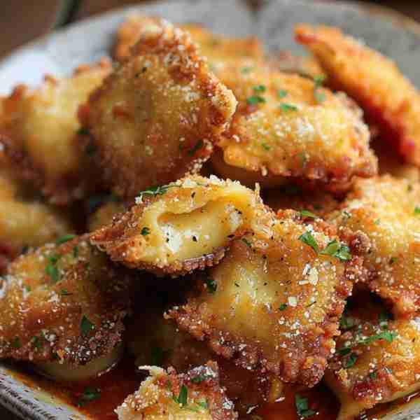 WOULD ANYONE EAT THIS Crispy Toasted Ravioli - A quick/easy 😋😋 Enjoy the crunchy, golden perfectio...