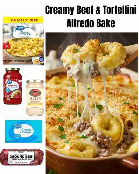 ✨ Creamy Beef & Tortellini Alfredo Bake ✨ What Makes It Irresistible? This decadent bake combines...