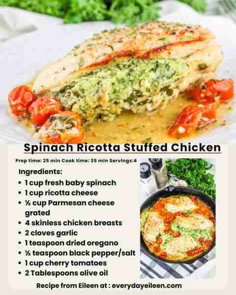 Highly requested Spinach Ricotta Stuffed Chicken Breasts ⭐️⭐️
