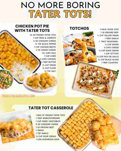 Tater tots have entered their main course era. 🔥 CHICKEN POT PIE WITH TATER TOTS 4 tablespoons salt...