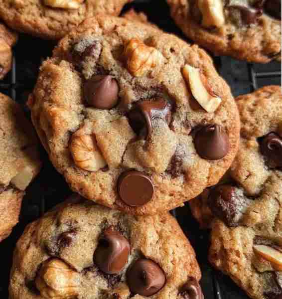 Chocolate Chip Walnut Cookies recipe — soft in the center, crisp on the edges, full of gooey chocola...