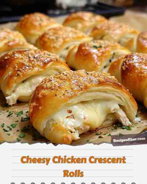 Cheesy Chicken Crescent Rolls 🍗🧀🥐 Delicious and easy-to-make cheesy chicken bites! 📋 Ingredien...