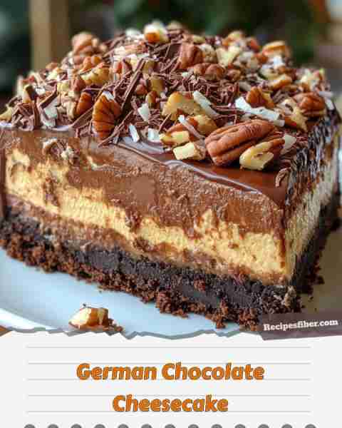 German Chocolate Cheesecake 🍰 Indulge in a rich and creamy dessert that will delight your taste bu...