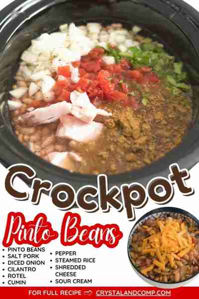 ❤️ BUDGET-FRIENDLY CROCKPOT PINTO BEANS Swap meat for beans when money’s tight! Recipe below.