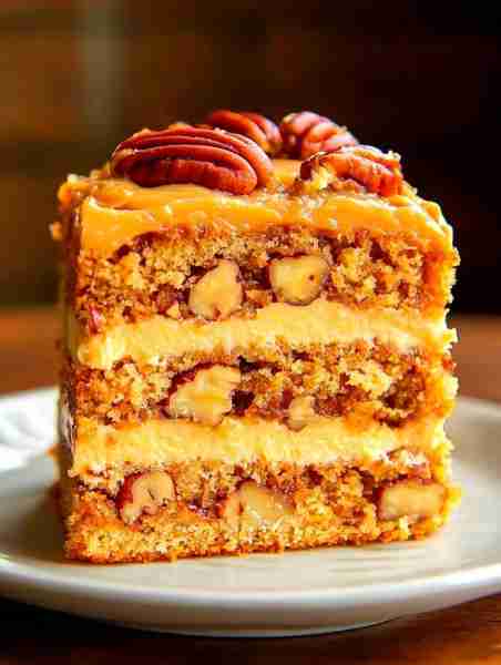 BUTTERSCOTCH PECAN CAKE INGREDIENTS For the Cake: 2½ cups all-purpose flour 2 tsp baking powder ½ ts...
