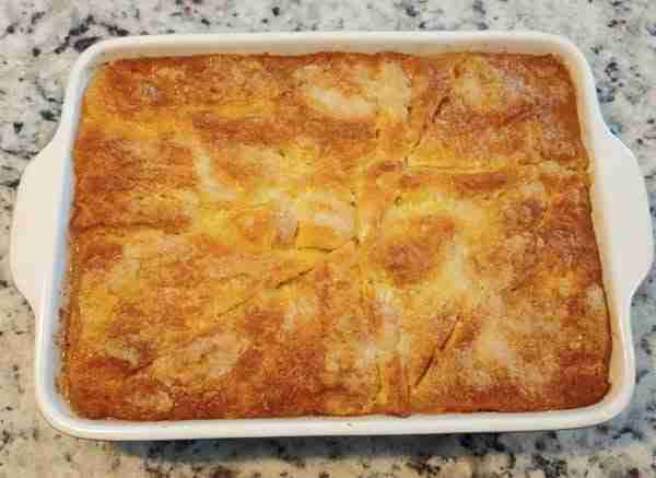 Made my expecting daughter a peach cobbler. 2 cans 8 peaches. 89 cent each 1 can refrigerated cresce...