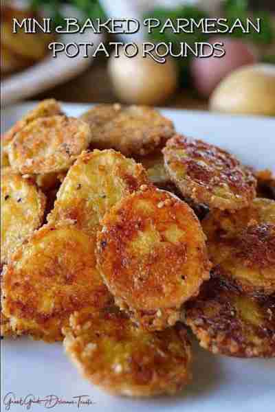 💖 Mini Baked Parmesan Potato Rounds! 💖 💖 Fork tender, served up with ranch dressing or some Delic...