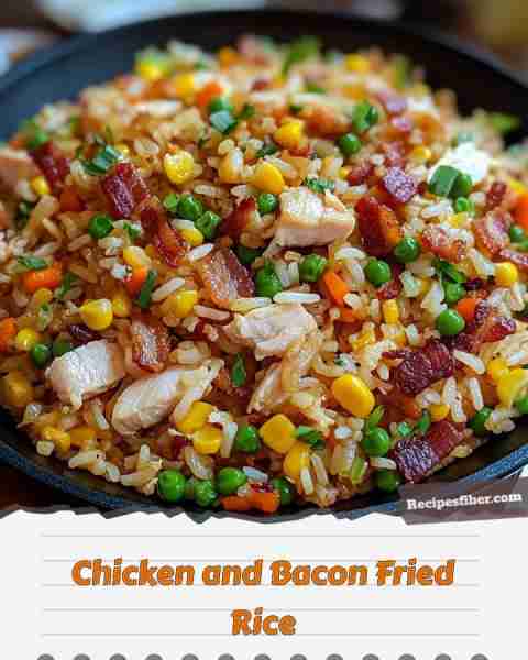 Chicken and Bacon Fried Rice 🍚🥓 Quick and delicious comfort food for any day! 📋 Ingredients -...