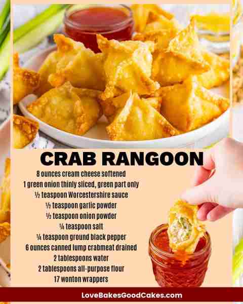 RECIPE - https://www.lovebakesgoodcakes.com/crab-rangoon/ Golden, crispy, and totally irresistible –...