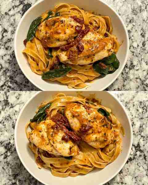 Sun-Dried Tomato Chicken with Creamy Spinach Pasta Creamy Chicken Pasta with Sun-Dried Tomatoes and...