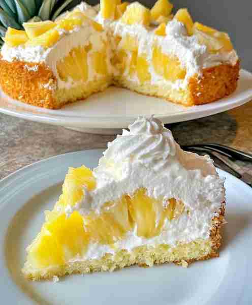 🍍✨ Pineapple Sunshine Cake – Light, Moist, and Irresistibly Tropical! 🌞🍰 Bring a little sunshine...