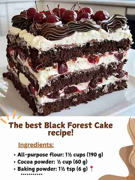 German Black Forest Cake Recipe (Schwarzwälder Kirschtorte) An authentic German Black Forest Cake wi...