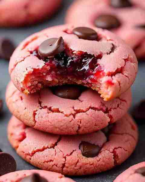 🍪🍒 Cherry cookies with chocolate sparks: a sweetness with heart 🍒🍫 Crispy on the outside, soft i...