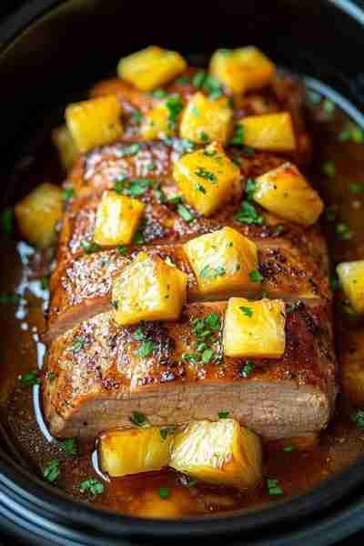 CrockPot Pineapple Pork Loin" I make twice a week: Just put in the crockpot> I sent it to whoever se...