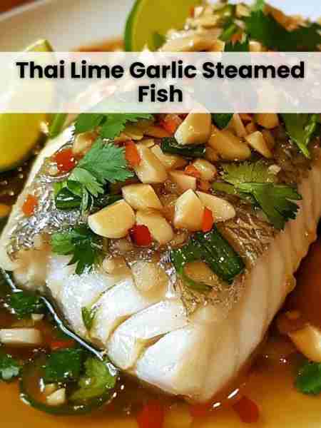 Thai Lime Garlic Steamed Fish Ingredients: 2 whole white fish (such as snapper or sea bass), cleaned...