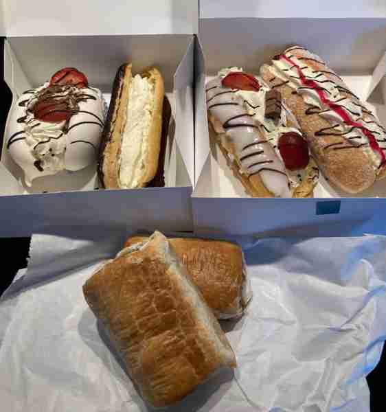 Cream buns and sausage rolls from the bakery 😋