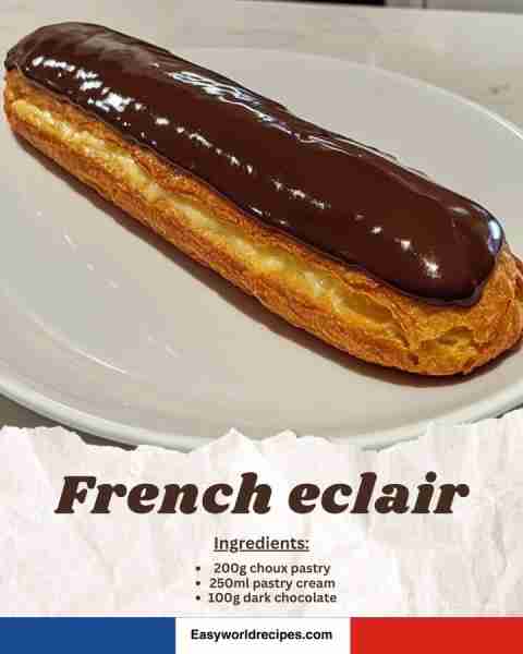 Classic French Éclair ☕ Choux pastry filled with cream & topped with chocolate 🇫🇷🍫🥖 recipe in the...