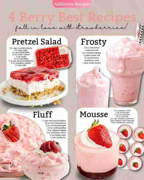 Strawberry in 4 ways that you MUST try at home!🍓 Ingredients 5 cups of salted pretzels (You’ll need...