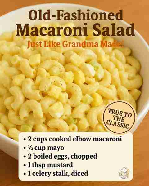 Old-Fashioned Macaroni Salad – Just Like Grandma Made! 😋 Classic summer side dish with all the comf...