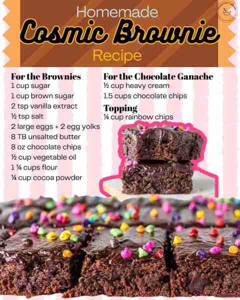 Homemade Cosmic Brownies >> Store bought! 🌠 For the Brownies 1 cup sugar 1 cup brown sugar 2 tsp va...
