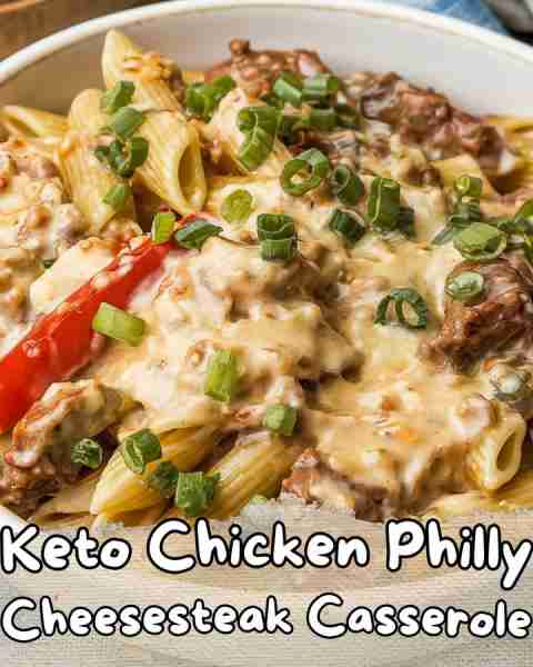 ⬇️ Keto Chicken Philly Cheesesteak Casserole 😋⬇️ If you're in the mood for something cheesy and sat...