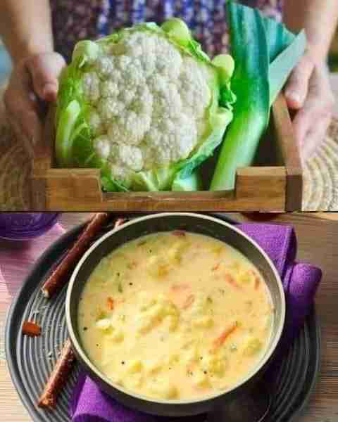Vegan Cauliflower Soup 1 medium head cauliflower, broken into florets 1 medium carrot, shredded1/4 c...