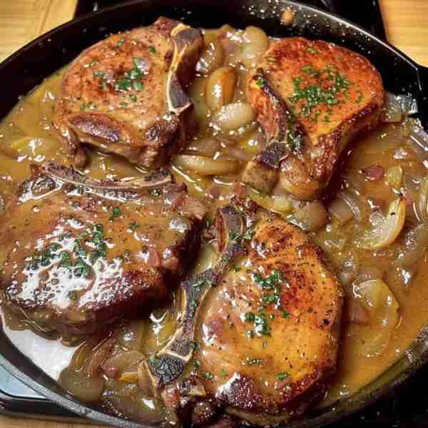 Smothered Pork Chops – OMG😱 DON’T LOSE THIS😋 Ingredients PORK CHOPS: 1 pound (500g) bone-in pork c...