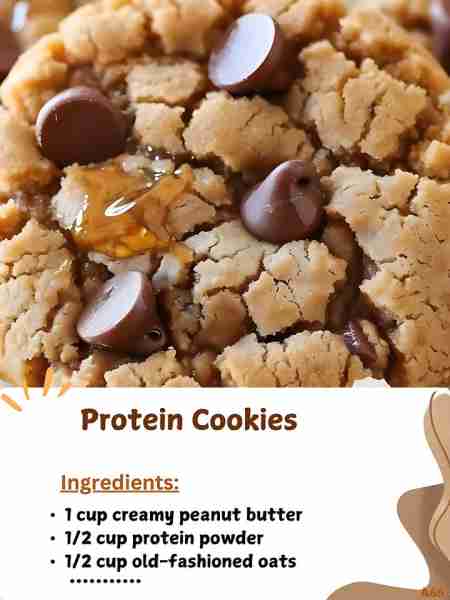 Protein Cookies Soft, chewy, protein-packed cookies perfect for a post-workout snack or guilt-free t...