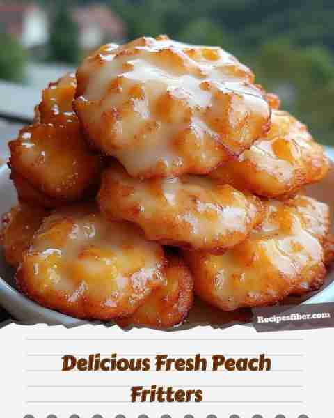 Delicious Fresh Peach Fritters 🍑🥞 Enjoy these crispy, peachy delights perfect for summer! 📋 Ing...
