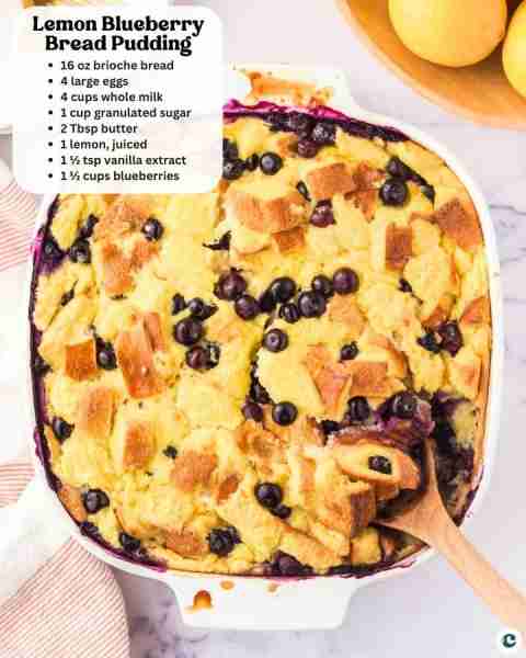 Lemon Blueberry Bread Pudding 💛💙
