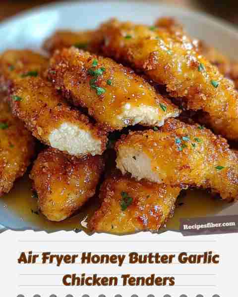 Air Fryer Honey Butter Garlic Chicken Tenders 🍗🧄🍯✨ Deliciously crispy tenders with a sweet and...