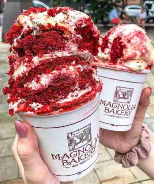 Red Velvet Cake Ice Cream. This delicious dessert combines creamy ice cream with chunks of red velve...